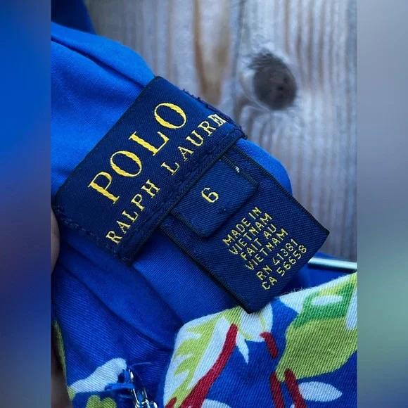 Polo Ralph Lauren Blue Floral prints striped belt dress for Girls - Picture 7 of 9